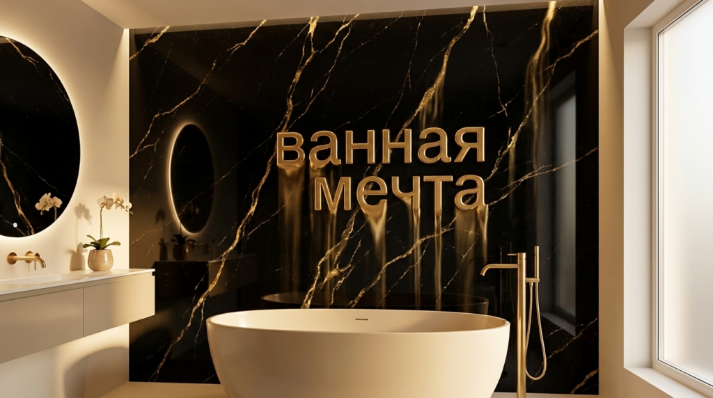 Современный дизайн ванной комнаты с использованием гибкого мрамора, демонстрирующий актуальные идеи отделки стен и пола для создания стильного интерьера.
