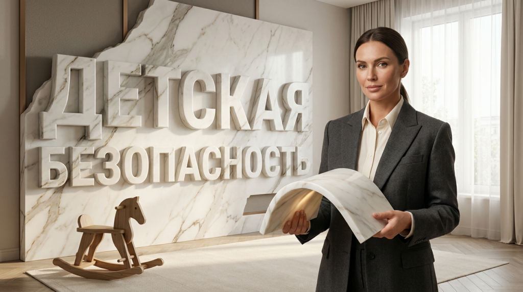 Гибкий мрамор в детской: мифы и реальная безопасность для ребенка
